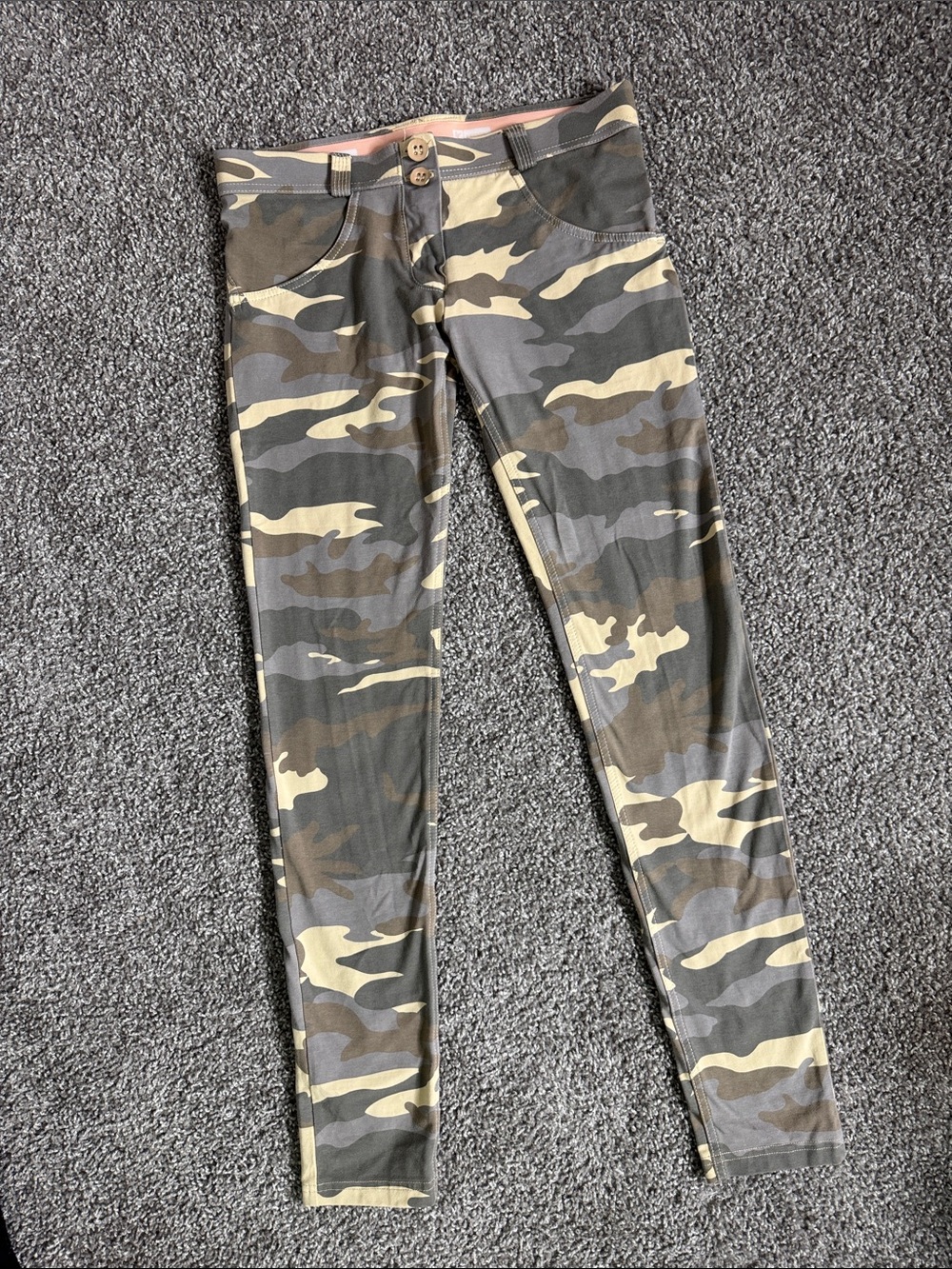Camo Skinny Ponte Leggings - Green & Tan